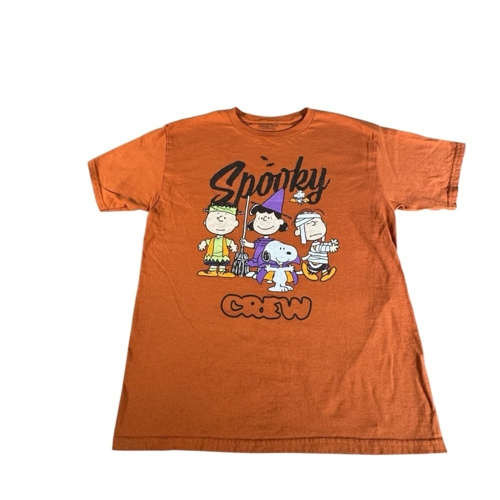 Peanuts Spooky Crew Halloween T-Shirt Snoopy Charlie Brown Size L Orange 2022